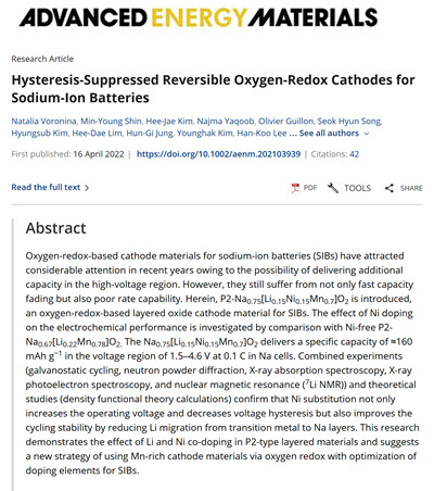 Hysteresis-Suppressed Reversible Oxygen-Redox Cathodes for Sodium-Ion Batteries